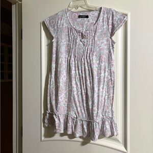 Vintage Lauren Ralph Lauren short Light Pink Paisley Nightgown